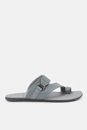 Men Grey Toering Footbed Sandal