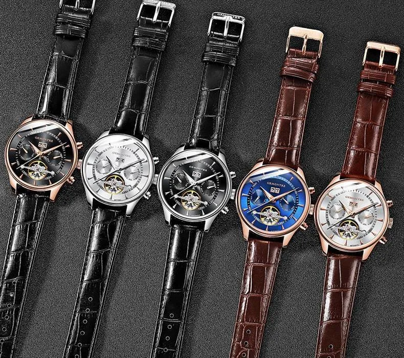 Men's Leather Mechanical Watches