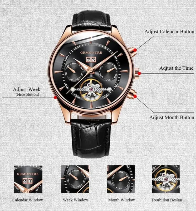 Men's Leather Mechanical Watches