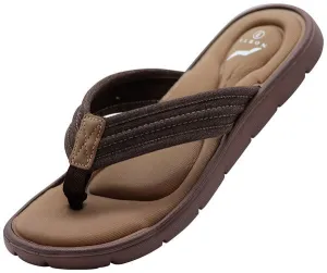 Mens Memory Foam Sandal Tan Brown