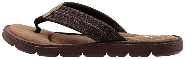 Mens Memory Foam Sandal Tan Brown