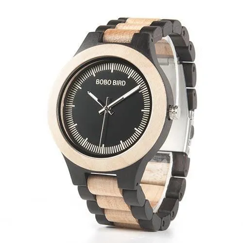 Men's Striped Wooden Watches