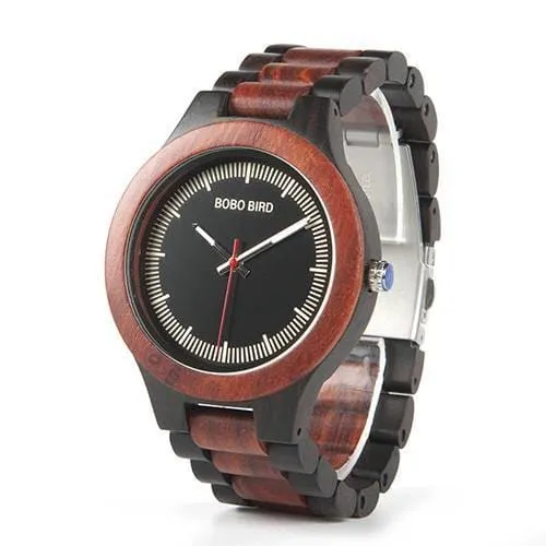 Men's Striped Wooden Watches