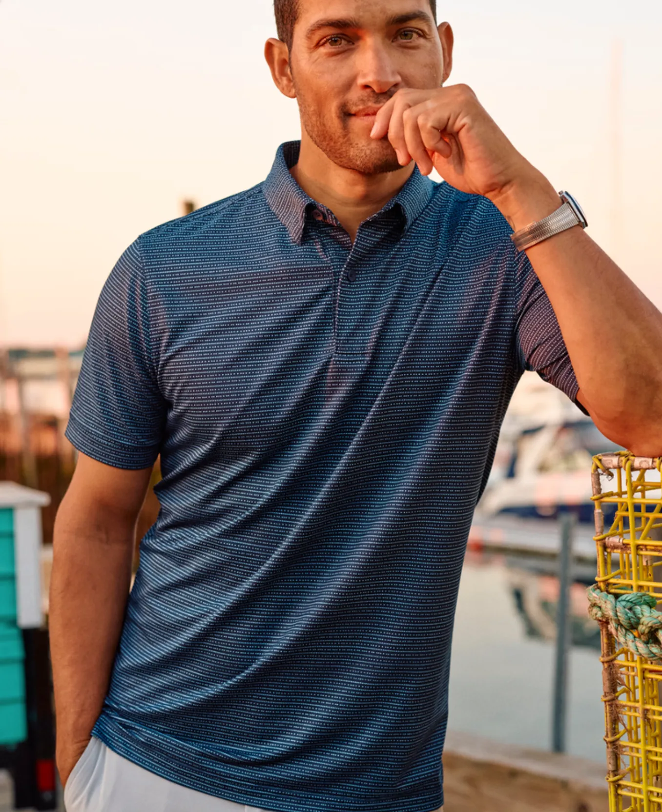 Mizzen   Main Halyard SS Polo Navy Dot