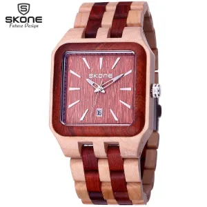 Natural Wooden Watches Men Antique Wood Watch Luxury Casual Quartz Wristwatch Shock Resistant