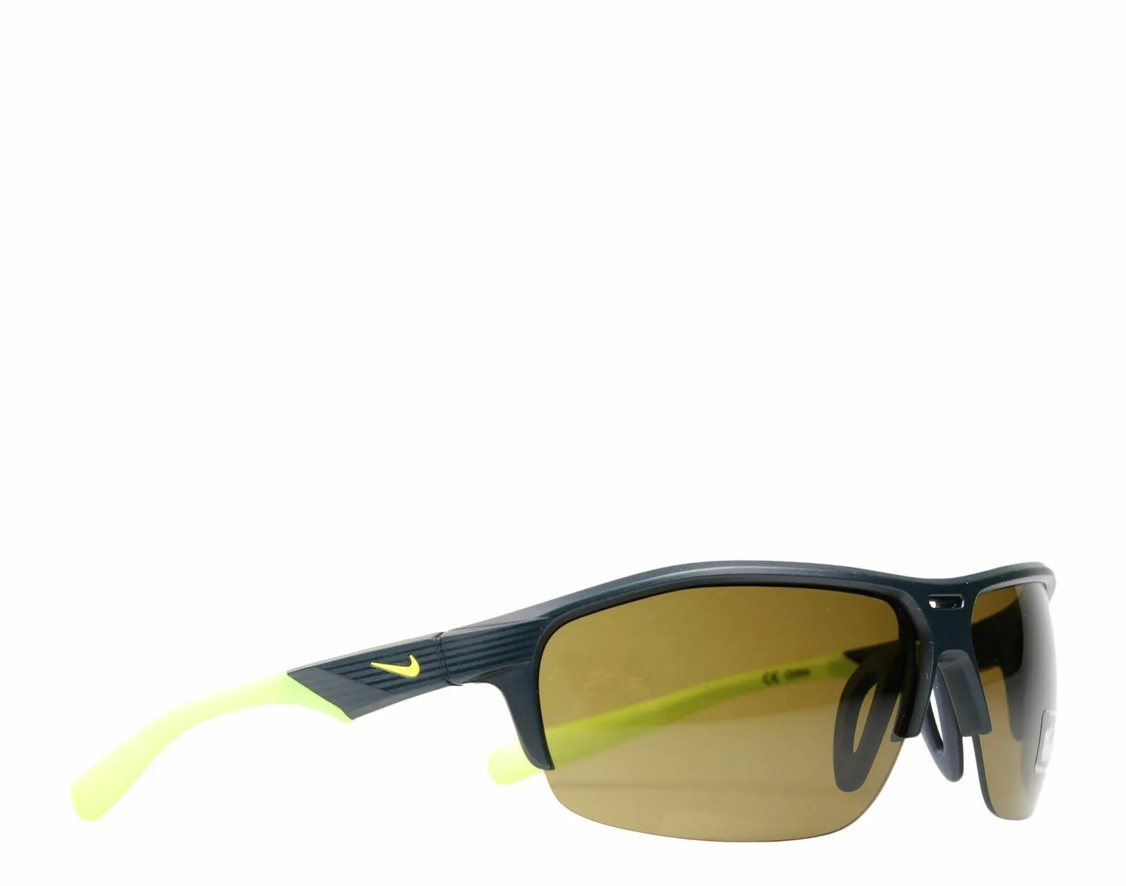 Nike Run X2 R Men's Matte Obsidian/Volt Semi-Rimless Sport Sunglasses