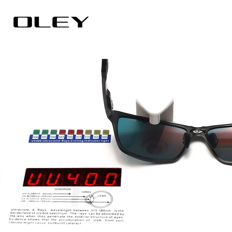 Oley Brand Men's Rectangle Polarized Sunglasses Aluminum Magnesium Driving Hd Y6560