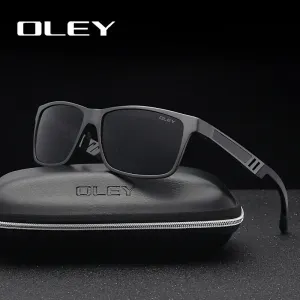 Oley Brand Men's Rectangle Polarized Sunglasses Aluminum Magnesium Driving Hd Y6560