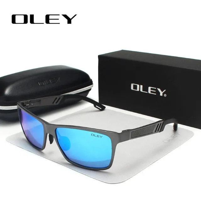 Oley Brand Men's Rectangle Polarized Sunglasses Aluminum Magnesium Driving Hd Y6560