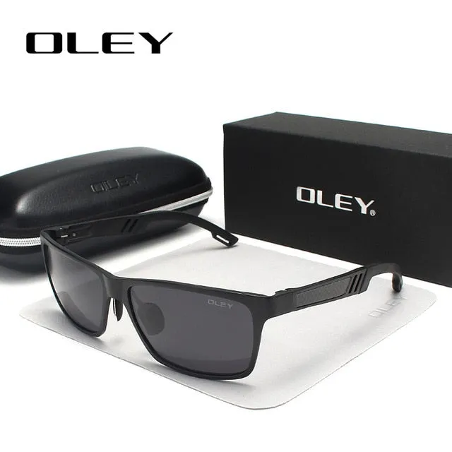 Oley Brand Men's Rectangle Polarized Sunglasses Aluminum Magnesium Driving Hd Y6560