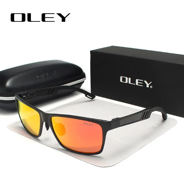 Oley Brand Men's Rectangle Polarized Sunglasses Aluminum Magnesium Driving Hd Y6560