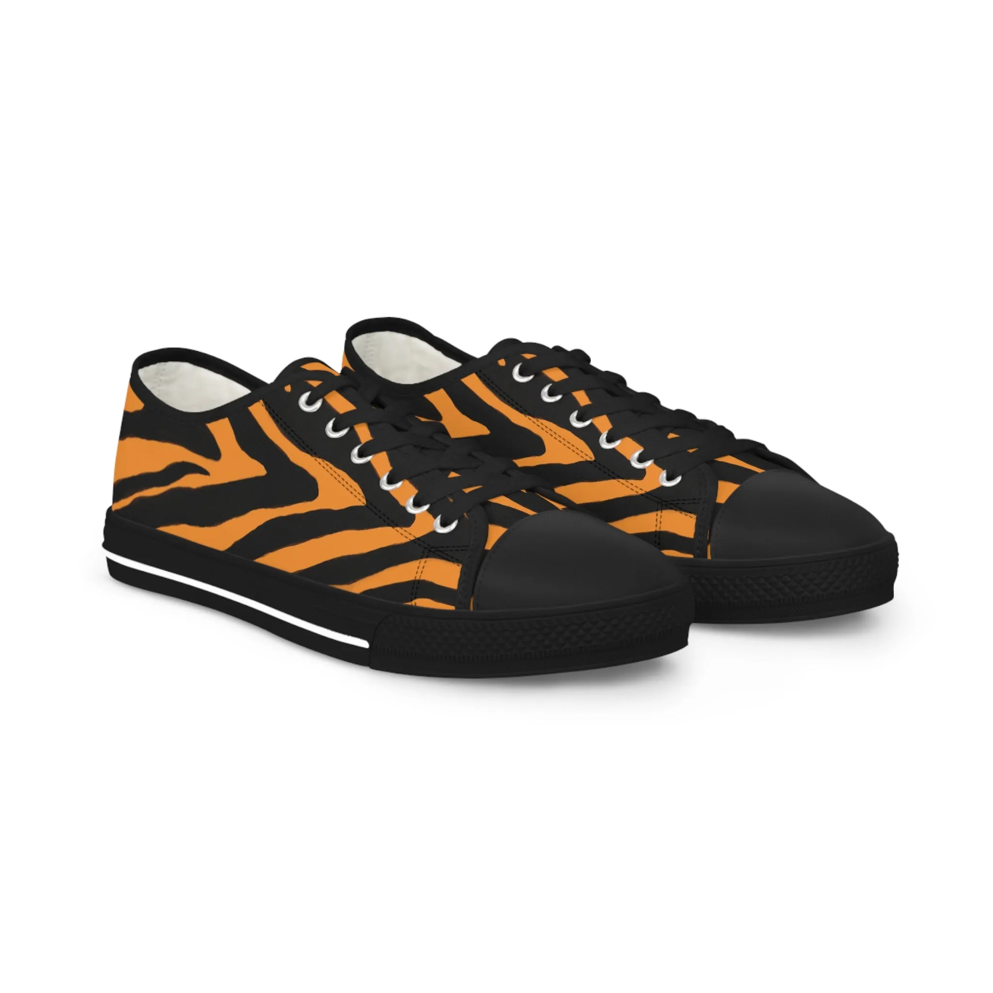 Orange Zebra Print Men's Sneakers, Best Low Tops Designer Men's Low Top Sneakers (US Size: 5-14)