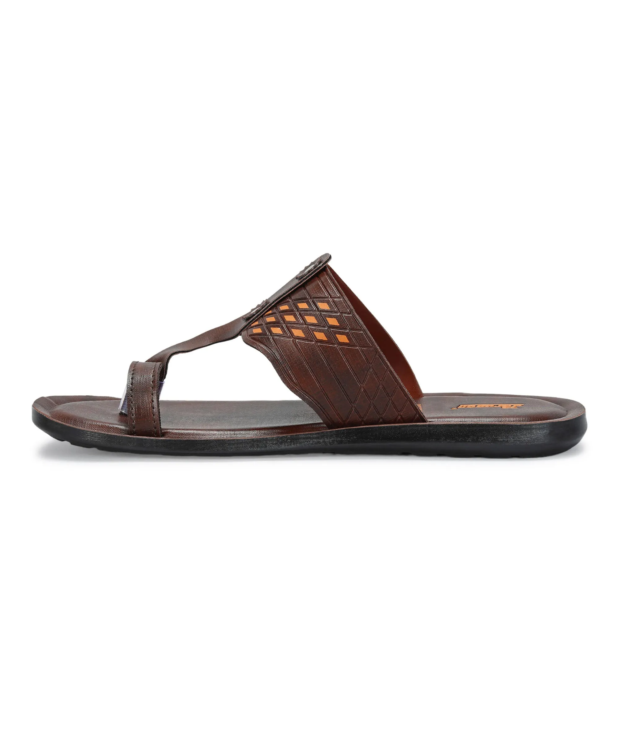 Paragon Men's Slip-on Brown Sandals for Men | Comfortable Sole & Durable