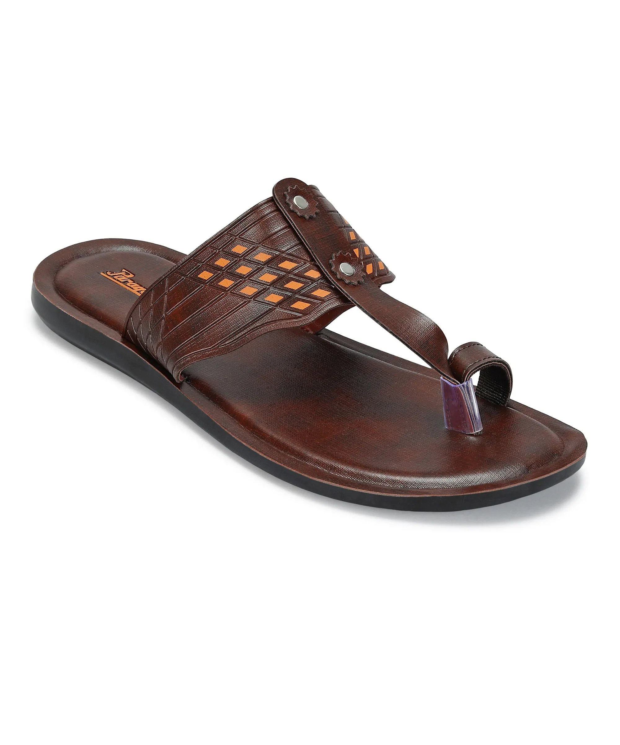 Paragon Men's Slip-on Brown Sandals for Men | Comfortable Sole & Durable