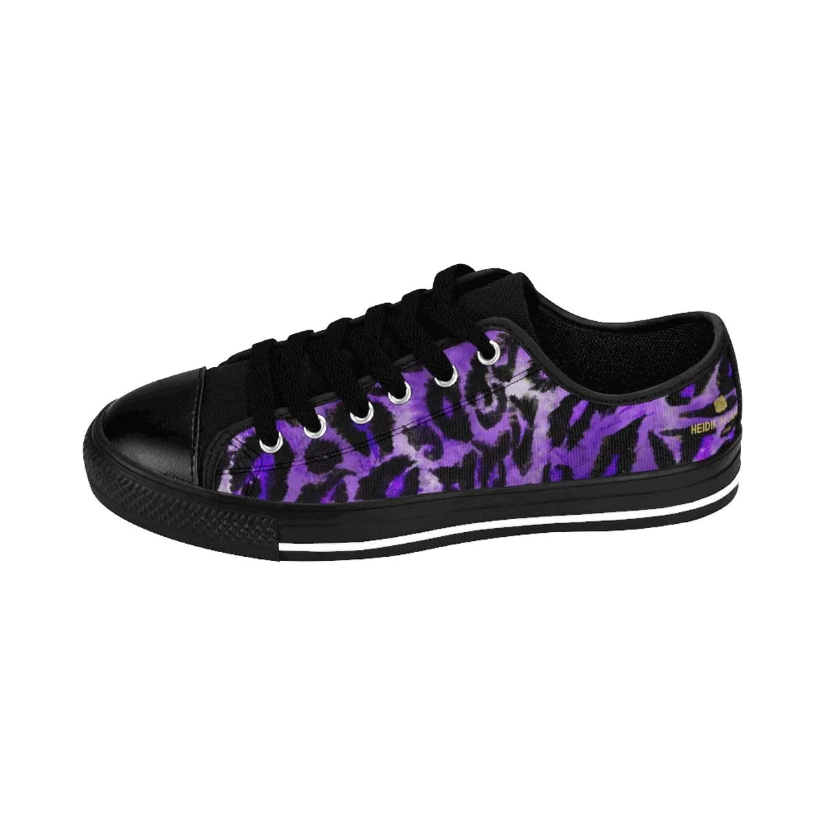 Purple Leopard Men's Sneakers, Animal Print Premium Low Top Canvas Fashion Running Shoes