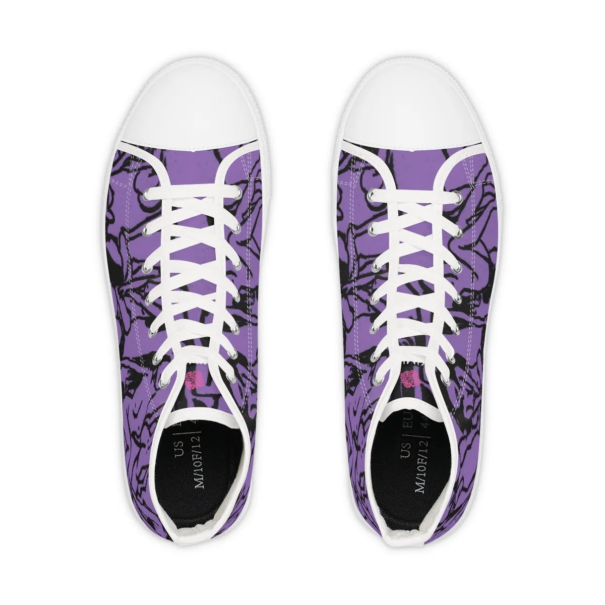 Purple Nude Art Men's High Tops, Unique Footwear, Modern Minimalist Best Men's High Top Sneakers Running Shoes