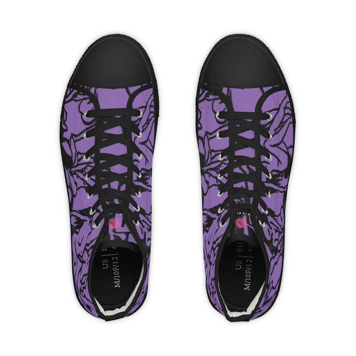 Purple Nude Art Men's High Tops, Unique Footwear, Modern Minimalist Best Men's High Top Sneakers Running Shoes