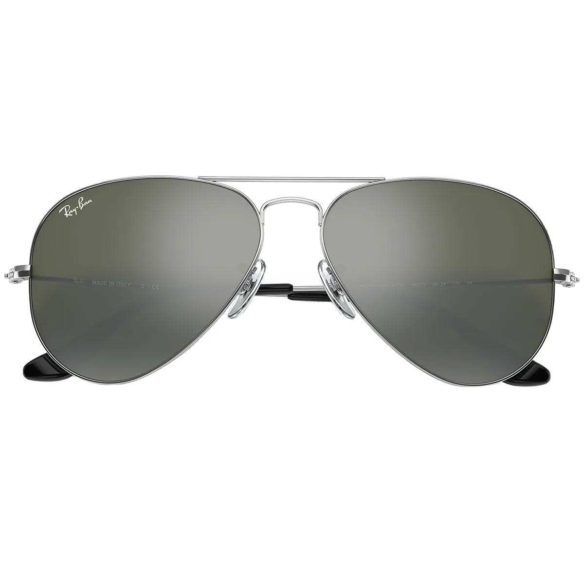 Ray-Ban Aviator Mirror Sunglasses - Polished Silver/Silver