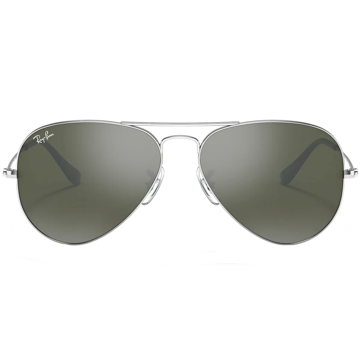 Ray-Ban Aviator Mirror Sunglasses - Polished Silver/Silver