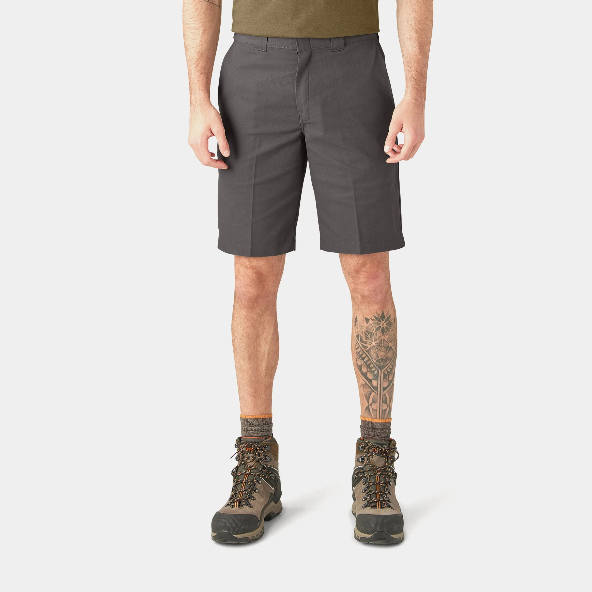 Relaxed Fit 11" Work Twill Mens Shorts (Grey)