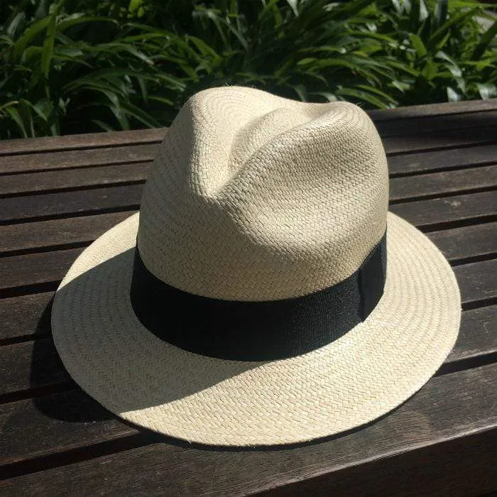 Urban Beige Panama Hat | Black Trim