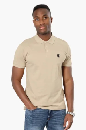 Vroom & Dreesmann Button Up Knit Polo Shirt - Beige