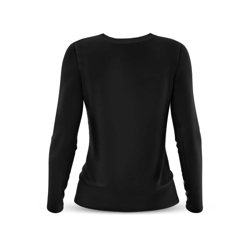 Women's Doppio Long Sleeve T Shirt (Black)