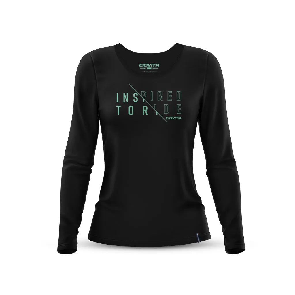 Women's Doppio Long Sleeve T Shirt (Black)