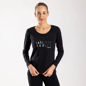 Women's Doppio Long Sleeve T Shirt (Black)