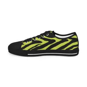 Yellow Zebra Print Men's Sneakers, Best Low Tops Designer Men's Low Top Sneakers (US Size: 5-14)