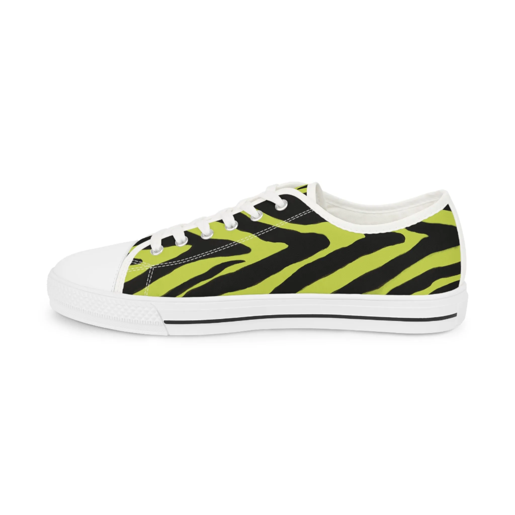 Yellow Zebra Print Men's Sneakers, Best Low Tops Designer Men's Low Top Sneakers (US Size: 5-14)