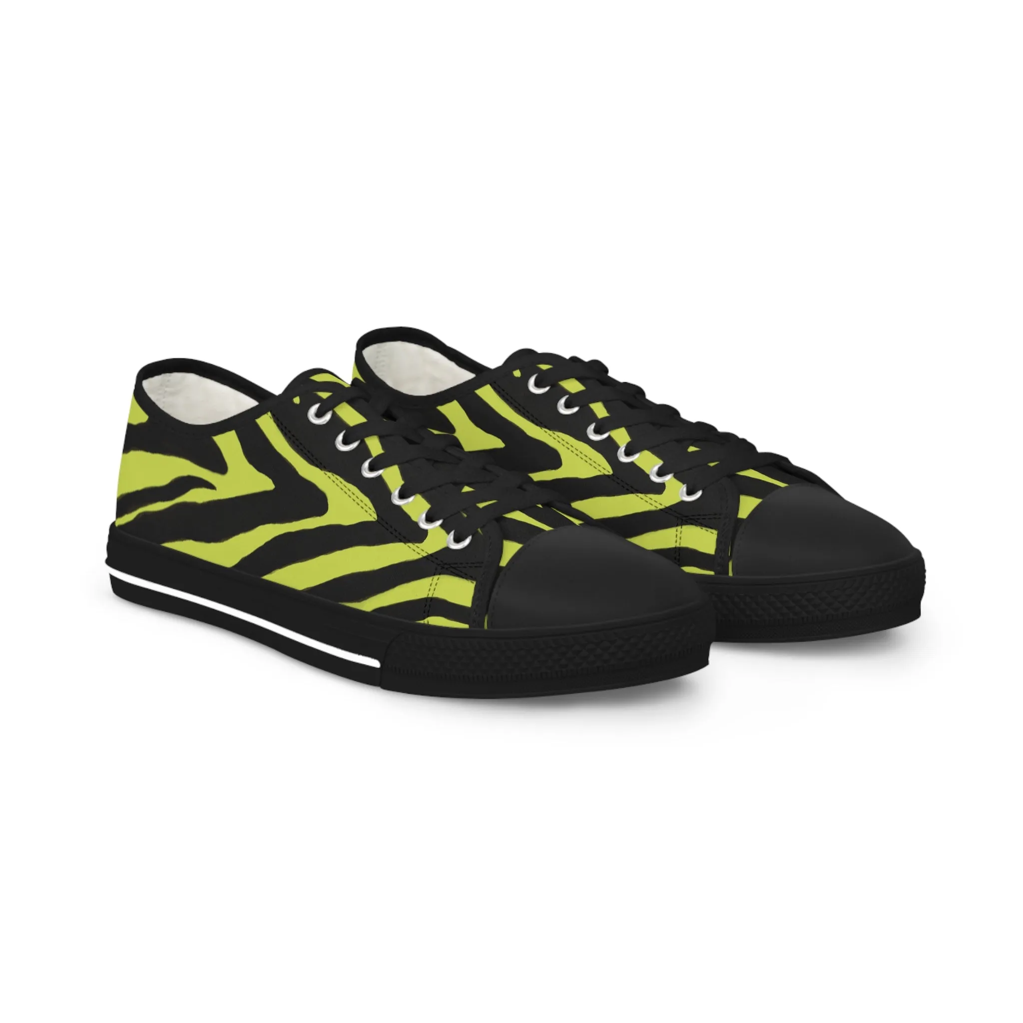 Yellow Zebra Print Men's Sneakers, Best Low Tops Designer Men's Low Top Sneakers (US Size: 5-14)